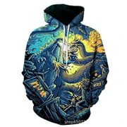 XDHGXM Hot new Monster King, Godzilla VS King Kong, Atomic Breath cos hoodie, 3D digital print hoodie, anime cartoon autumn and winter hoodie hoodie