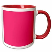 Hot pink - plain simple one solid color - girly bright vibrant neon tropical summery summer pink 11oz Two-Tone Red Mug mug-159869-5