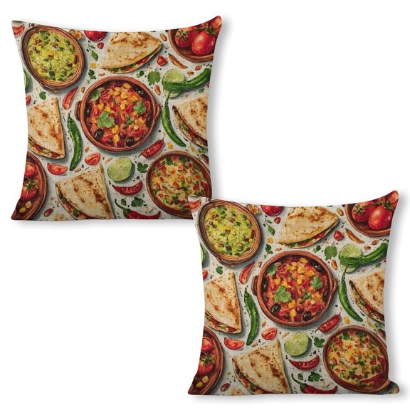 Hot pot burrito food Linen toss pillowcase decoration pillowcase gifting preferred 24x24 inch cushion cover 2 sets sofa pillowcase sofa bedroom living room car