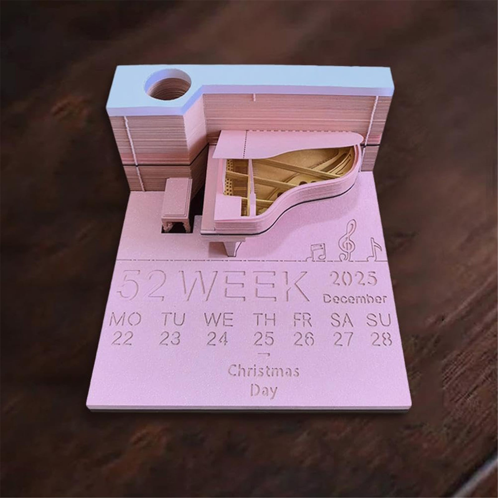 Hot sale! 2025 Piano Calendar 3D 3D Tearable Note Calendar Weekly Calendar Desktop Calendar