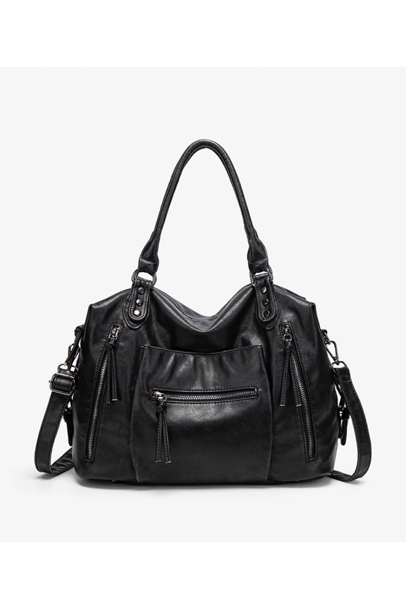 Hot-selling Retro Motorcycle Bag Large-capacity Y2K Hot Girl Single-shoulder Crossbody Bag Women's Washed PU Leather Handbag Tote Bag