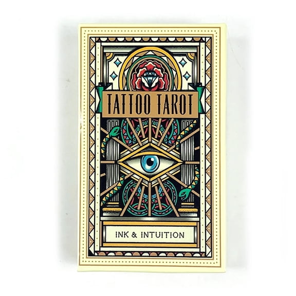 Hot-selling Tattoo Tarot Cards A 78 Tarot Deck PDF Guidebook Future Divination Borad Playing Games Family Gathering Card Game