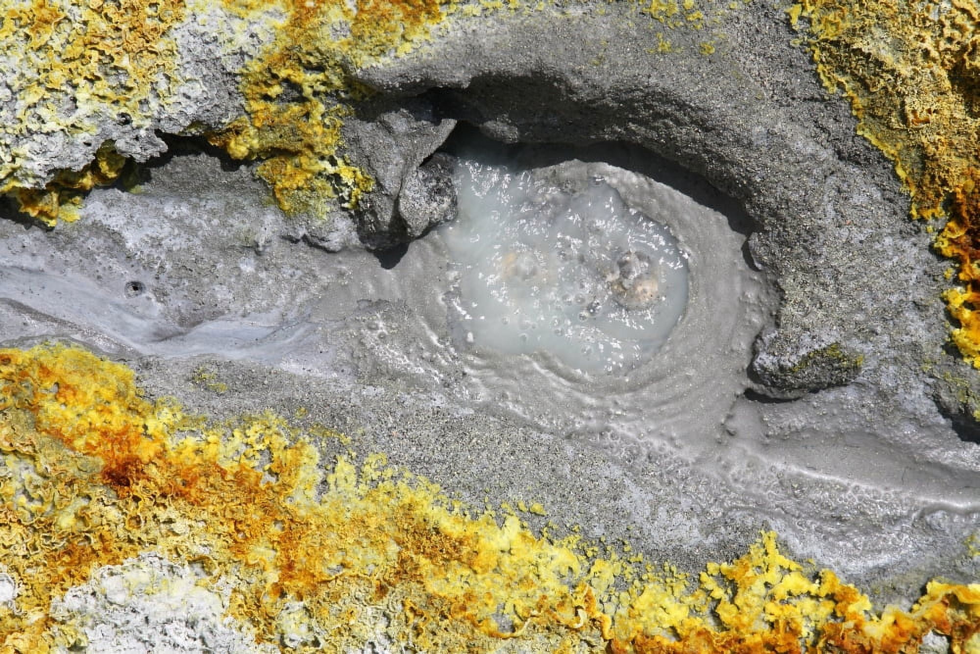 Hot spring surrounded by sulphurous deposits White Island volcano New Zealand Canvas Art - Richard RoscoeStocktrek Images (18 x 12)