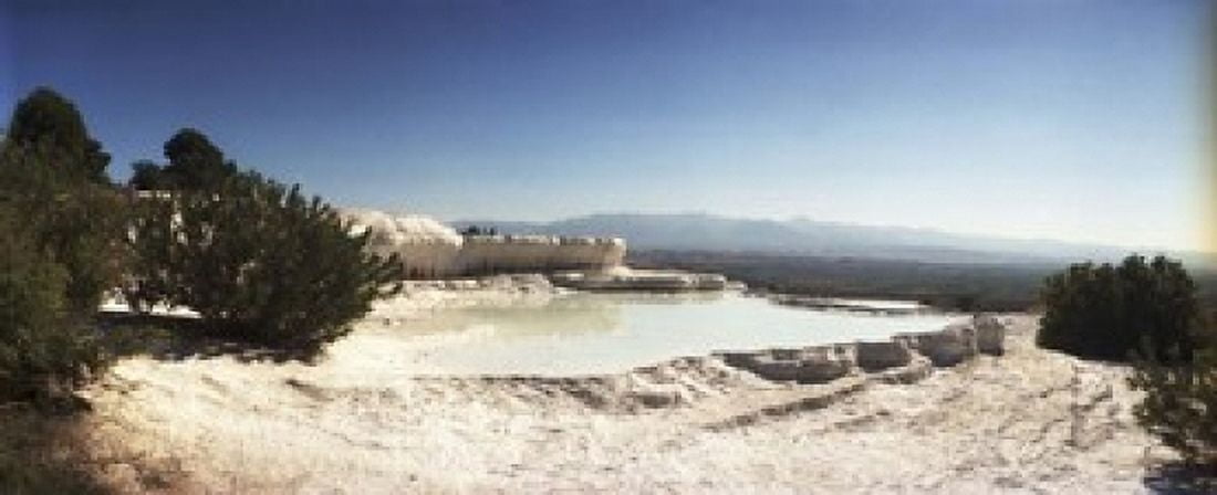 Hot springs and travertine pool Pamukkale Denizli Province Turkey Canvas Art - Panoramic Images (15 x 6)