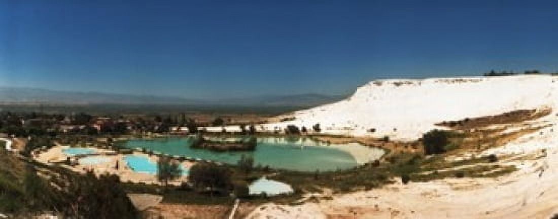 Hot springs and travertine pool Pamukkale Denizli Province Turkey Canvas Art - Panoramic Images (30 x 12)