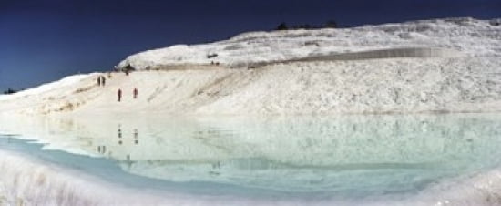 Hot springs and travertine pool Pamukkale Denizli Province Turkey Canvas Art - Panoramic Images (30 x 13)