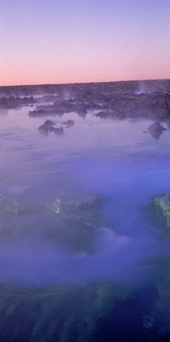 Hot springs in a lake Blue Lagoon Iceland Canvas Art - Panoramic Images (24 x 12)