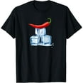 thumbnail image 1 of Hot summer, ice cubes with hot chilli, fun design T-Shirt, 1 of 3
