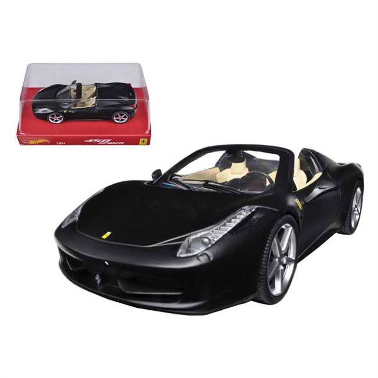 Ferrari 458 Italia Spider Matt Black 1/24 Diecast Car Model by