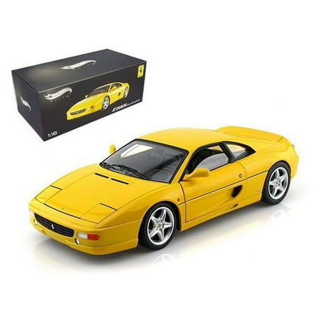 Ferrari F355 Berlinetta Yellow Elite Edition 1/18 Diecast Car Model by Hotwheels