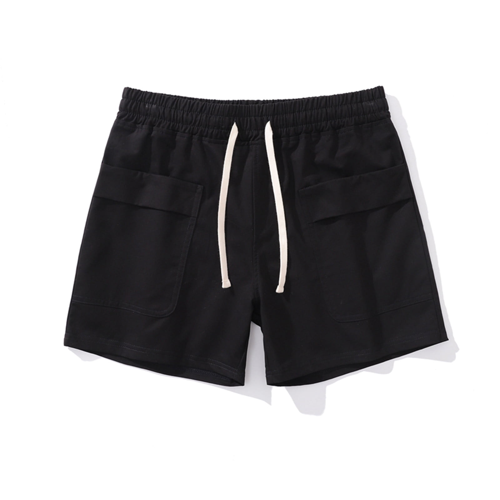 Hot6sl Casual Mens Shorts Fashion Solid Color High Waist Shorts with ...