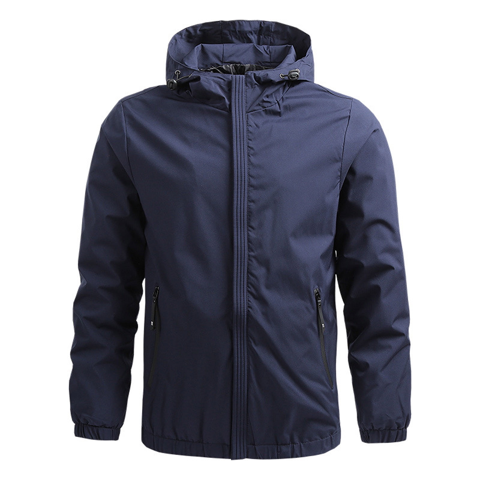 Black and Friday Deals 50 off Clear Hot6sl Men s Lightweight Windbreaker Rain Jacket Raincoat with Detachable Hood for Hiking Fishing Activewear Saving Clearance Jacket Dark Blue 2XL Walmart