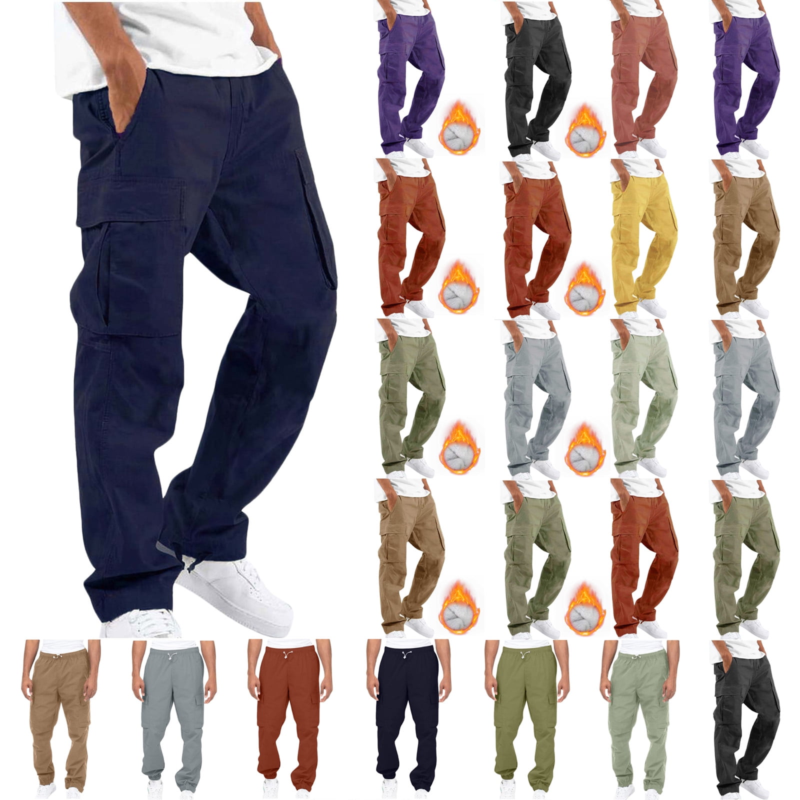 Code Happy Men's Straight Leg Cargo Scrub Pant With Belt - Antimicrobial Fabric (32" Inseam)