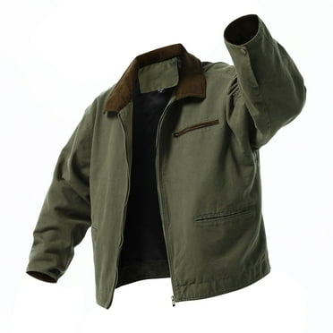 Hot6sl Men's Winter Casual Thickened down Coat Outwear Cotton Turn-Down Collar Warm Winter Jacket Casual Coat with Pockets Saving Clearance Jacket Army Green M