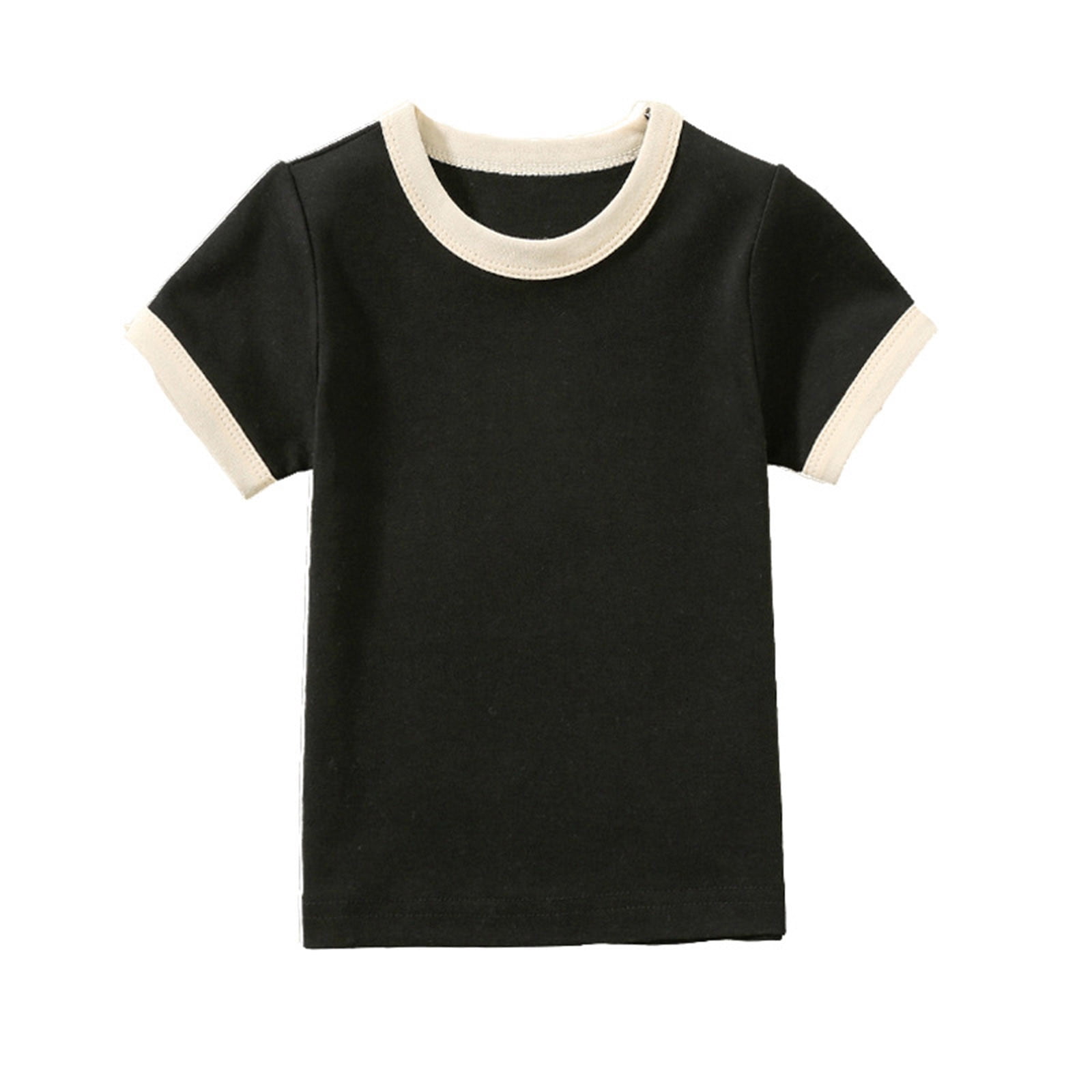 Girls' Short Sleeve T-Shirts With Front Bow Tie - Cute Graphic Tees, 90% Polyester 10% Spandex, For Ages 5-12, Summer Outfits