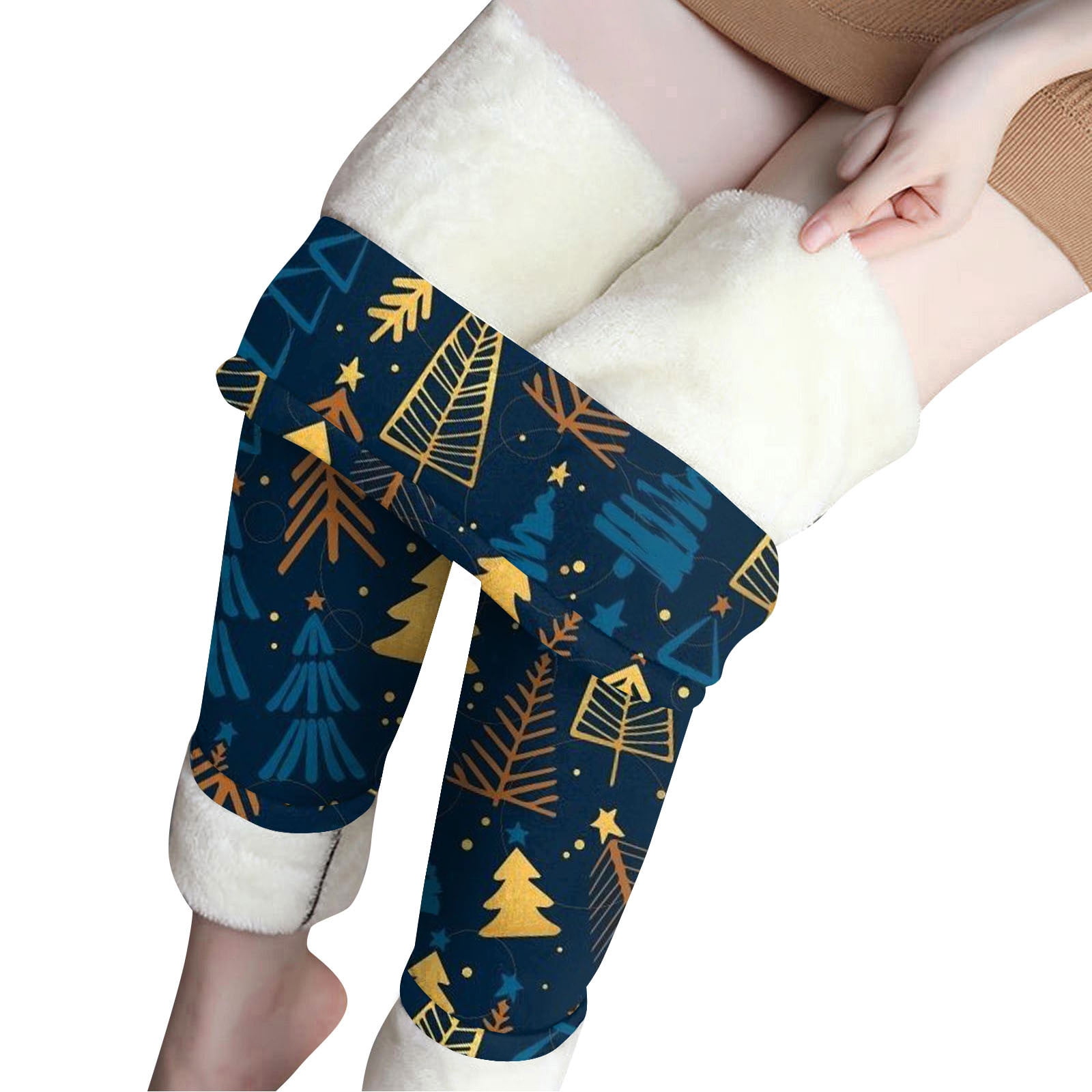 Hot6sl Winter Sherpa Fleece Lined Jeans for Women Fleece Lined Slim Stretch Warm Jeggings