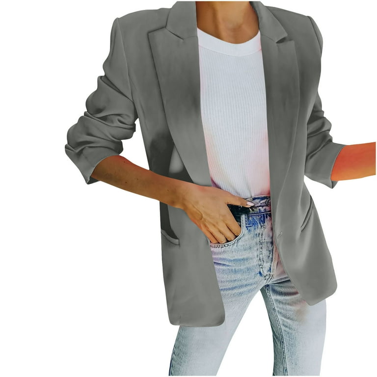 Formal Blazer Suit Womens Grey Jersey Blazer Hot6sl Women's