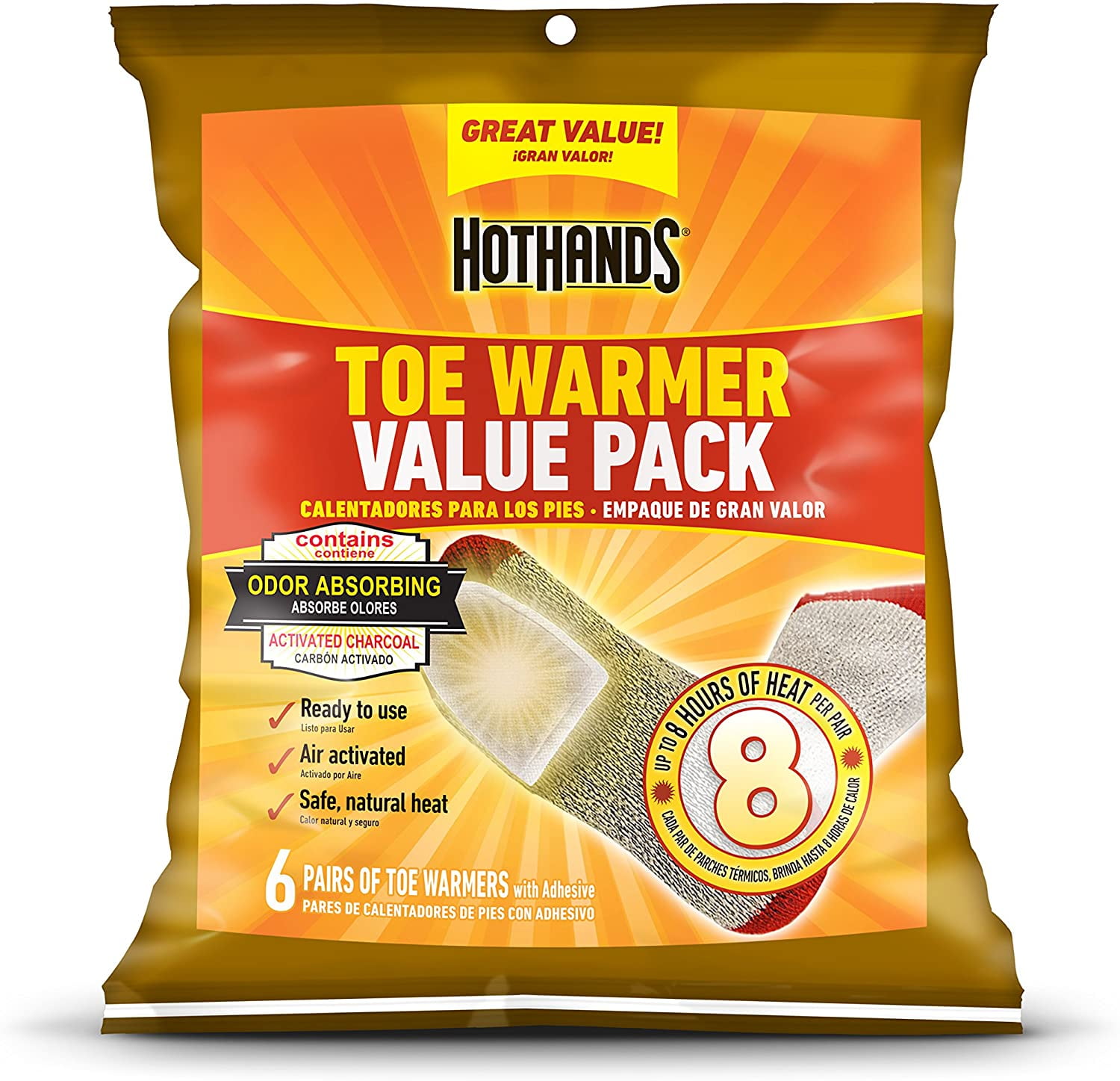 HotHands Adhesive Toe Warmer 144 Pair Value Pack