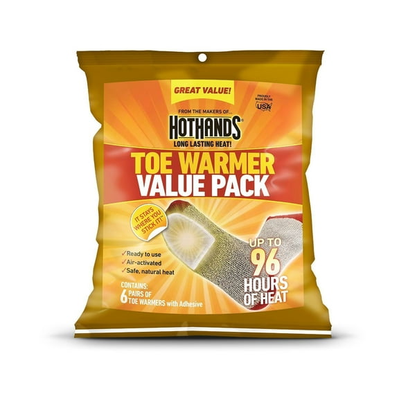 HotHands Adhesive Toe Warmer 6 pair Value Pack