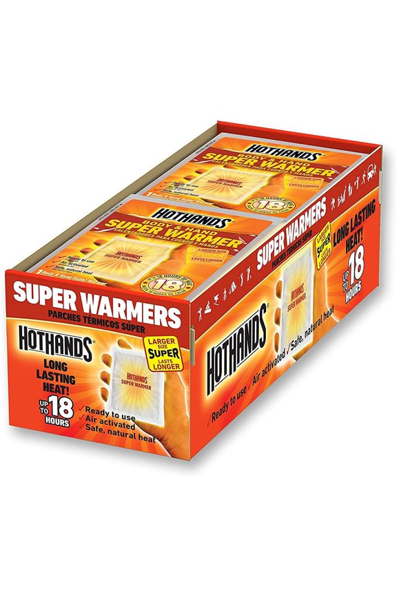 Body & Hand Super Warmers - Long Lasting Safe Natural Odorless Air Activated Warmers - Up to 18 Hours of Heat - 40 Individual Warmers 2 PACK