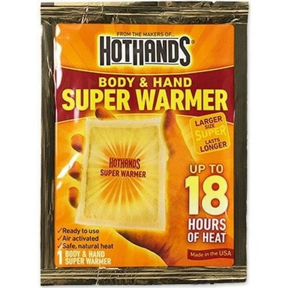 HotHands Super Warmer For Body or Hand - 12 Piece Pack - Up to 18 Hours Warmth
