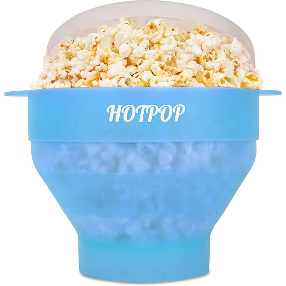 HotPop Microwave Popcorn Popper | Collapsible Silicone Popcorn Maker | BPA-Free | Color: Transparent Fresh Mint