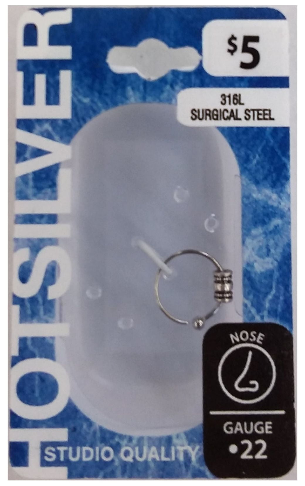 Womens 22G Stainless Steel Bali Nose Ring Hoop Body Jewelry