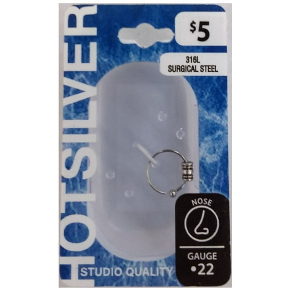 HotSilver 22G Bali-Inspired Women's Stainless Steel Nose Ring Hoop