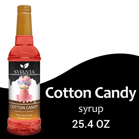Syruvia Cotton Candy Flavored Syrup for Drinks, Cocktails, Lemonades, Iced Teas and Desserts – 25.4 fl oz
