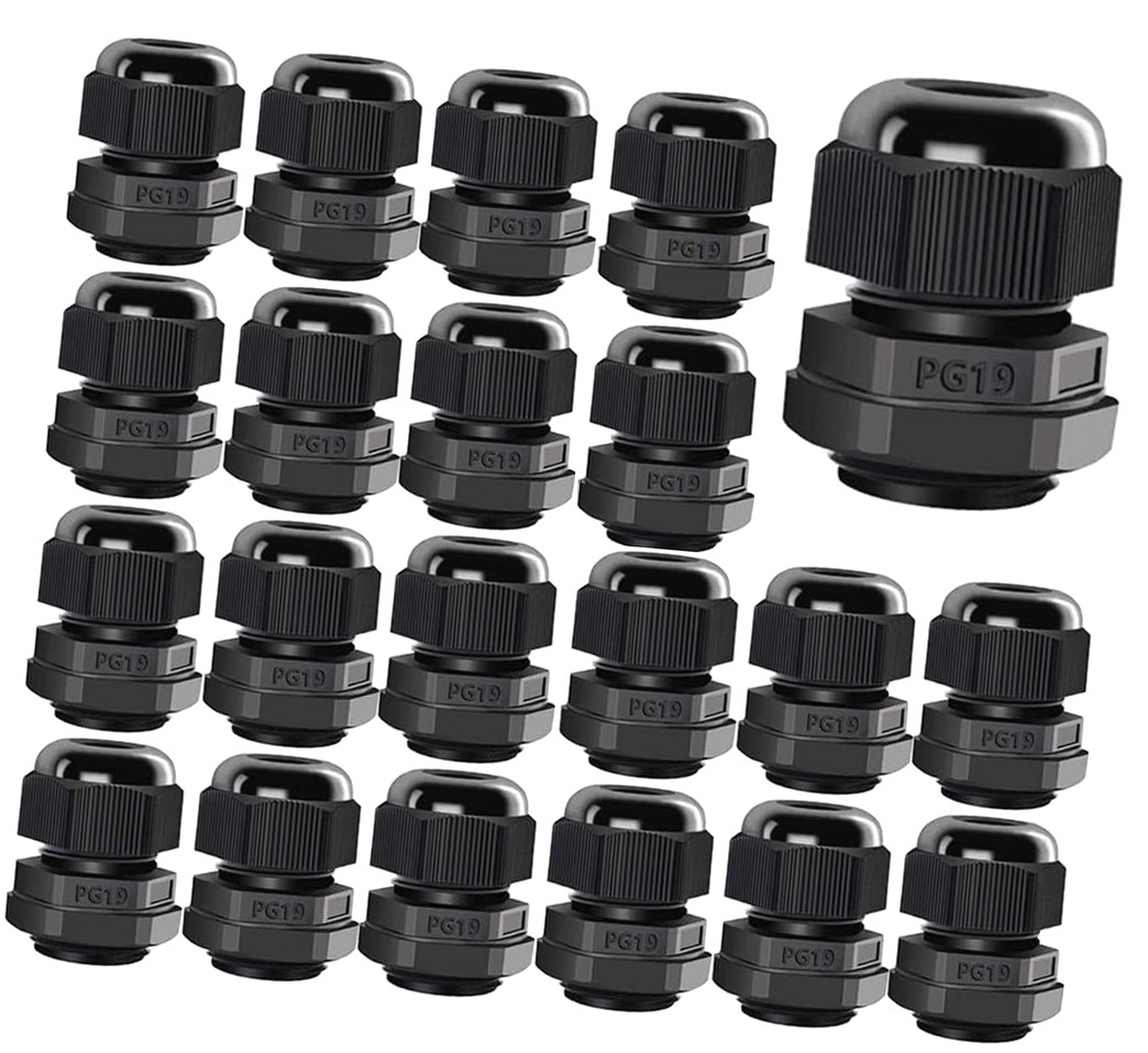 10 Passacavi Impermeabili PG19 &ndash; Ottone Nichelato, 12-15 Mm, IP68, US