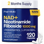 Pharmlitalia Nicotinamide Riboside Dietary Supplement, Liposomal Formula with Resveratrol, 120 Capsules