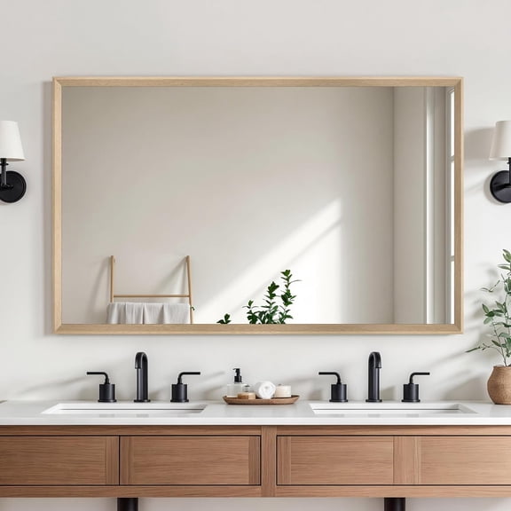Ultrue UTBM0RT01OW12176 Oak Wood Effect 30x48 Framed Wall Mirror