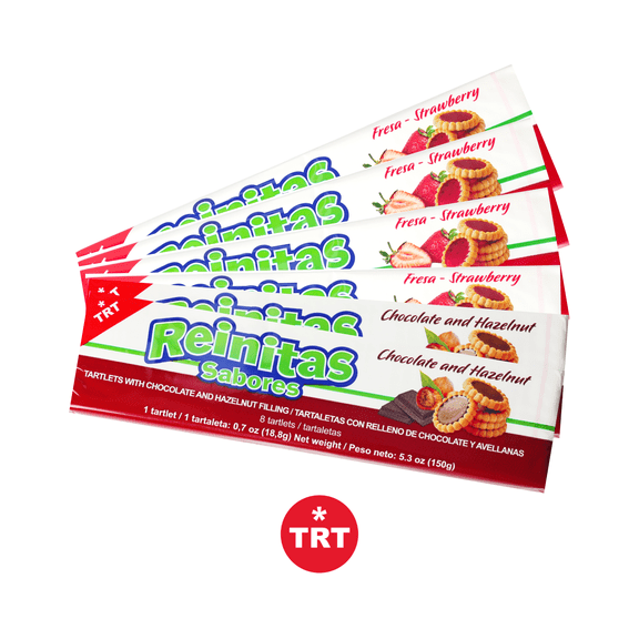 Reinitas Sabores Cookies Variety Pack: Strawberry 4-Pack & Chocolate Hazelnut 2-Pack, 6pcs Total (150g Each)