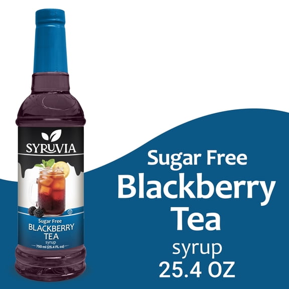 Syruvia Sugar Free Blackberry Tea Flavored Syrup for Drinks, Cocktails, Lemonades, Iced Teas and Desserts 25.4 fl oz