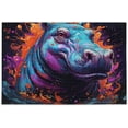 Hotbar Brightly Colored Hippo Jigsaw Puzzle 1000 Pieces, Zigsaw Puzzles