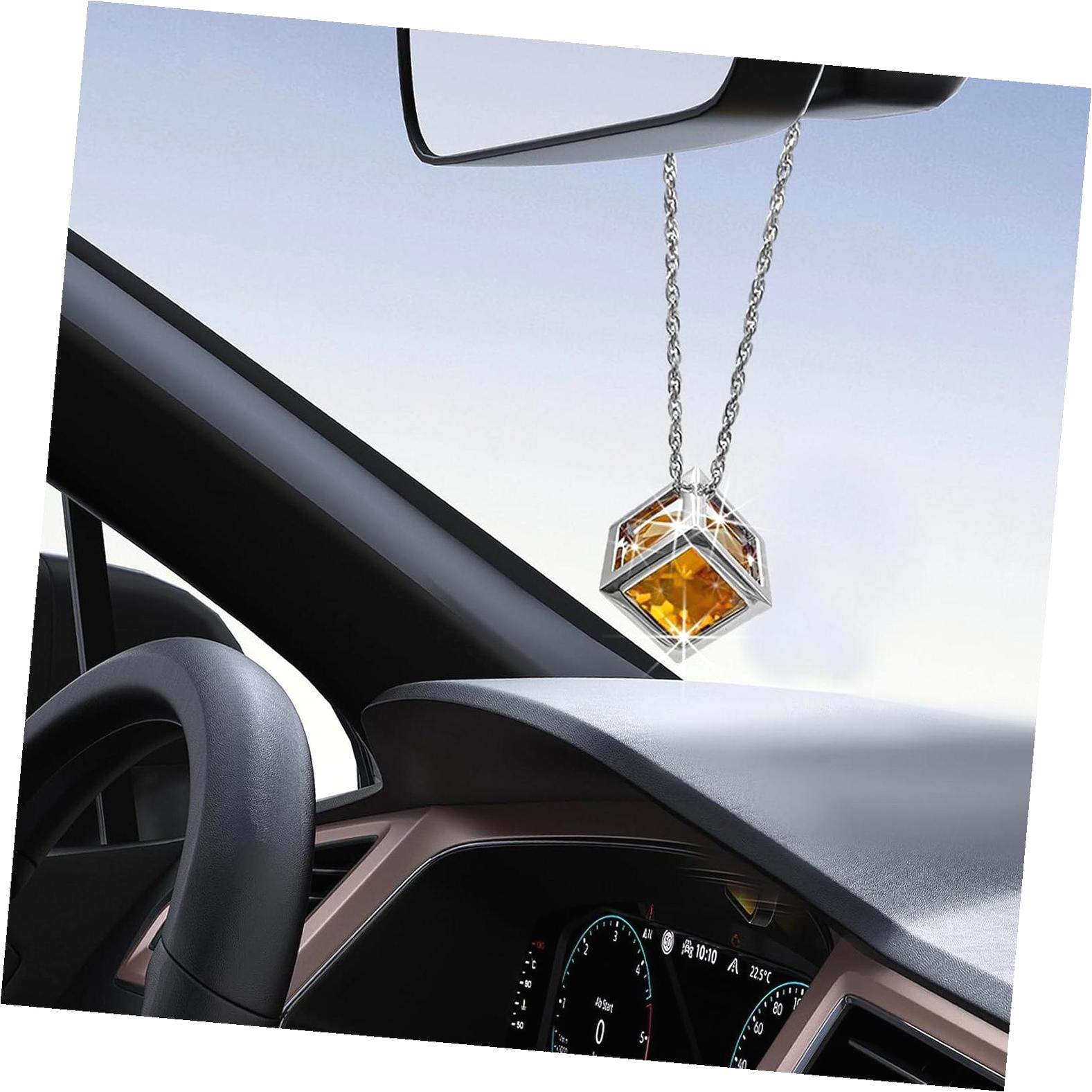 Bohemian Crystal Car Mirror Hanging Charm - Dreamcatcher Moon & Beads, Rear View Mirror Decor, Gift For Women