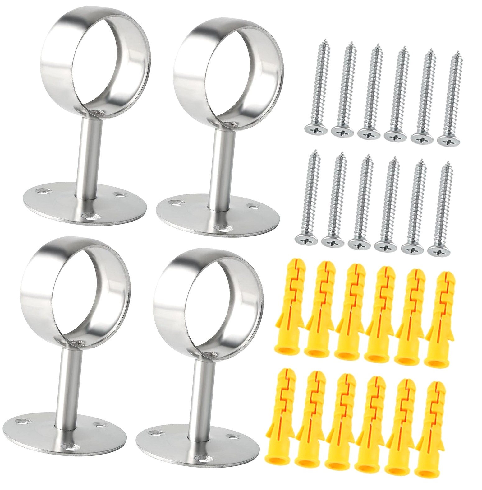 Hotbar Curtain Rod Holder 2'' Diameter, Closet Rod Holders for Ceiling