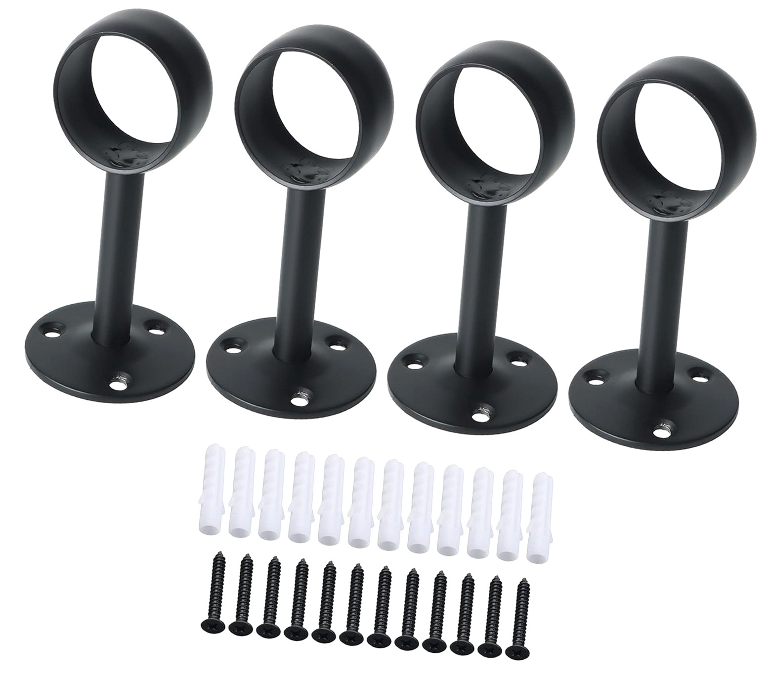 Circular Rods Mount Hotbar Curtain Rod Holder 32mm Dia, Closet Rod Holders Wall Mount ...