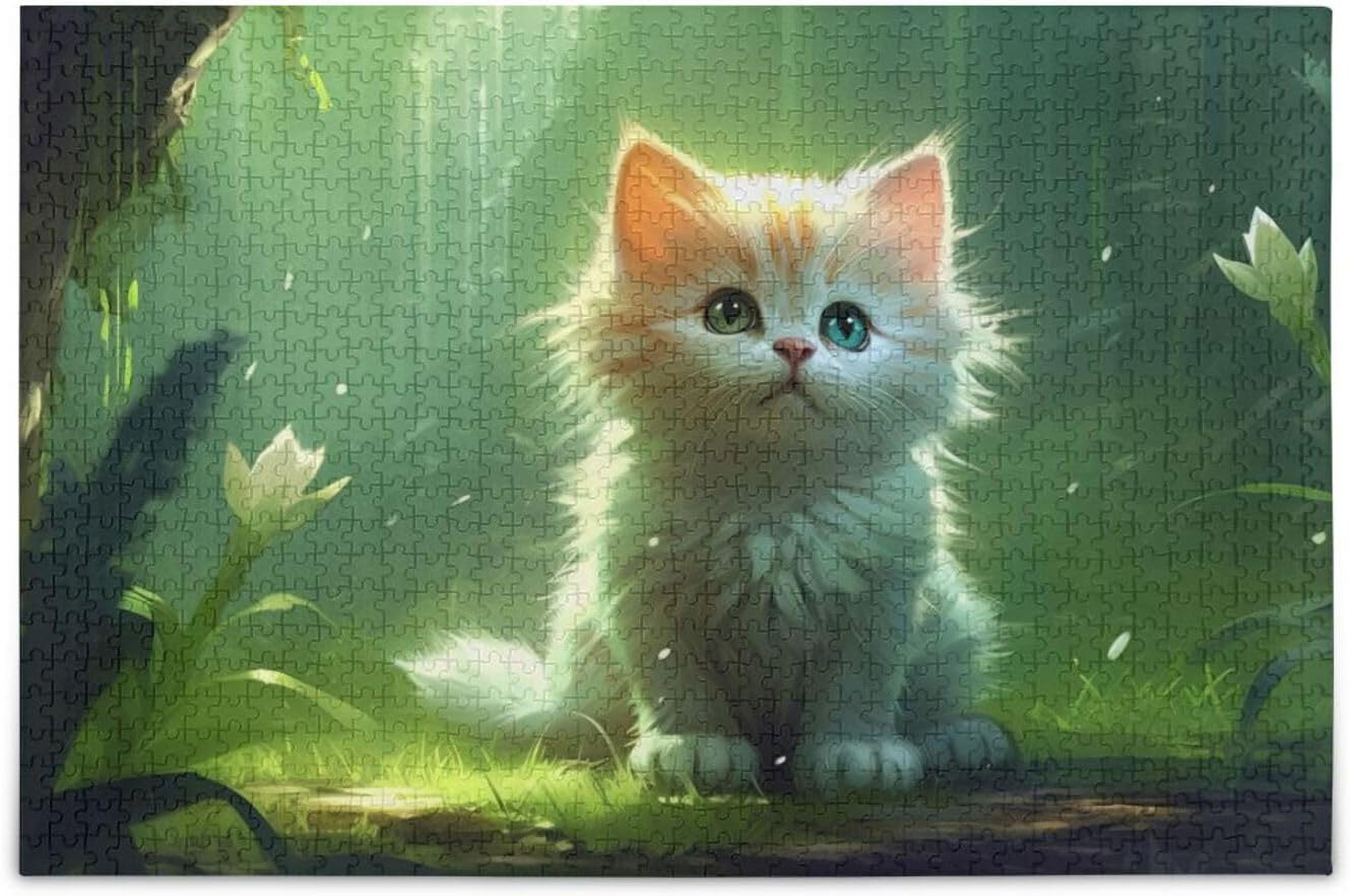 Hotbar Cute Cat Fantasy Jigsaw Puzzle 1000 Pieces, Zigsaw with Storage