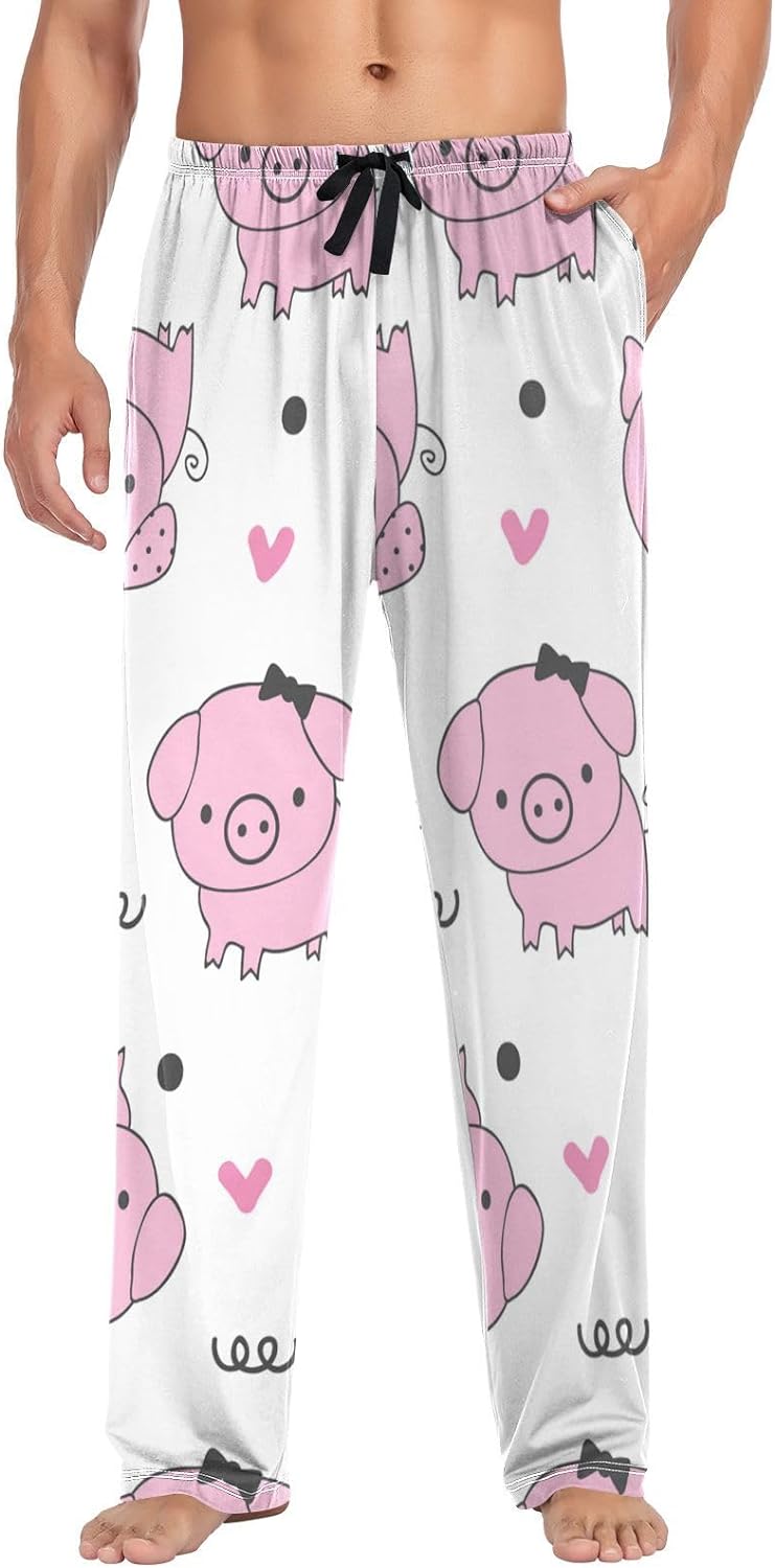 Hotbar Cute Pig Men's Pajama Pants Cotton Ultra Lightweight Sleepwear ...