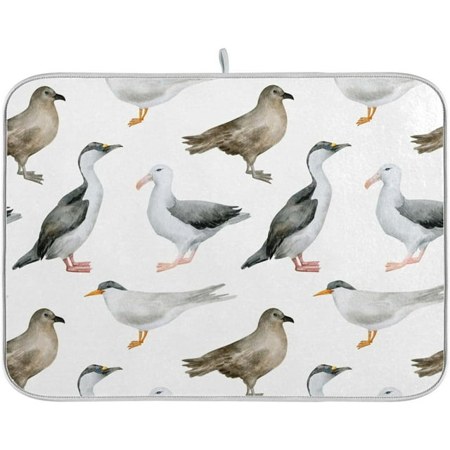 Hotbar Dish Drying Mat for Kitchen Counter, Antarctic Tern Drying Matt