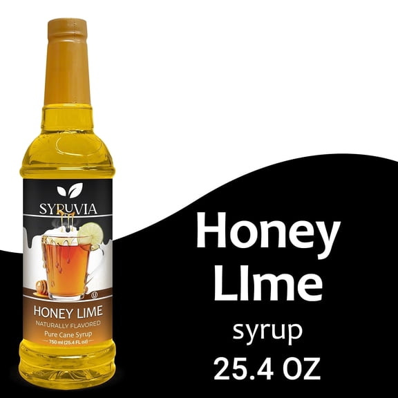 Syruvia Honey Lime Flavored Syrup for Drinks, Cocktails, Mocktails, Iced Teas and Desserts 25.4 fl oz