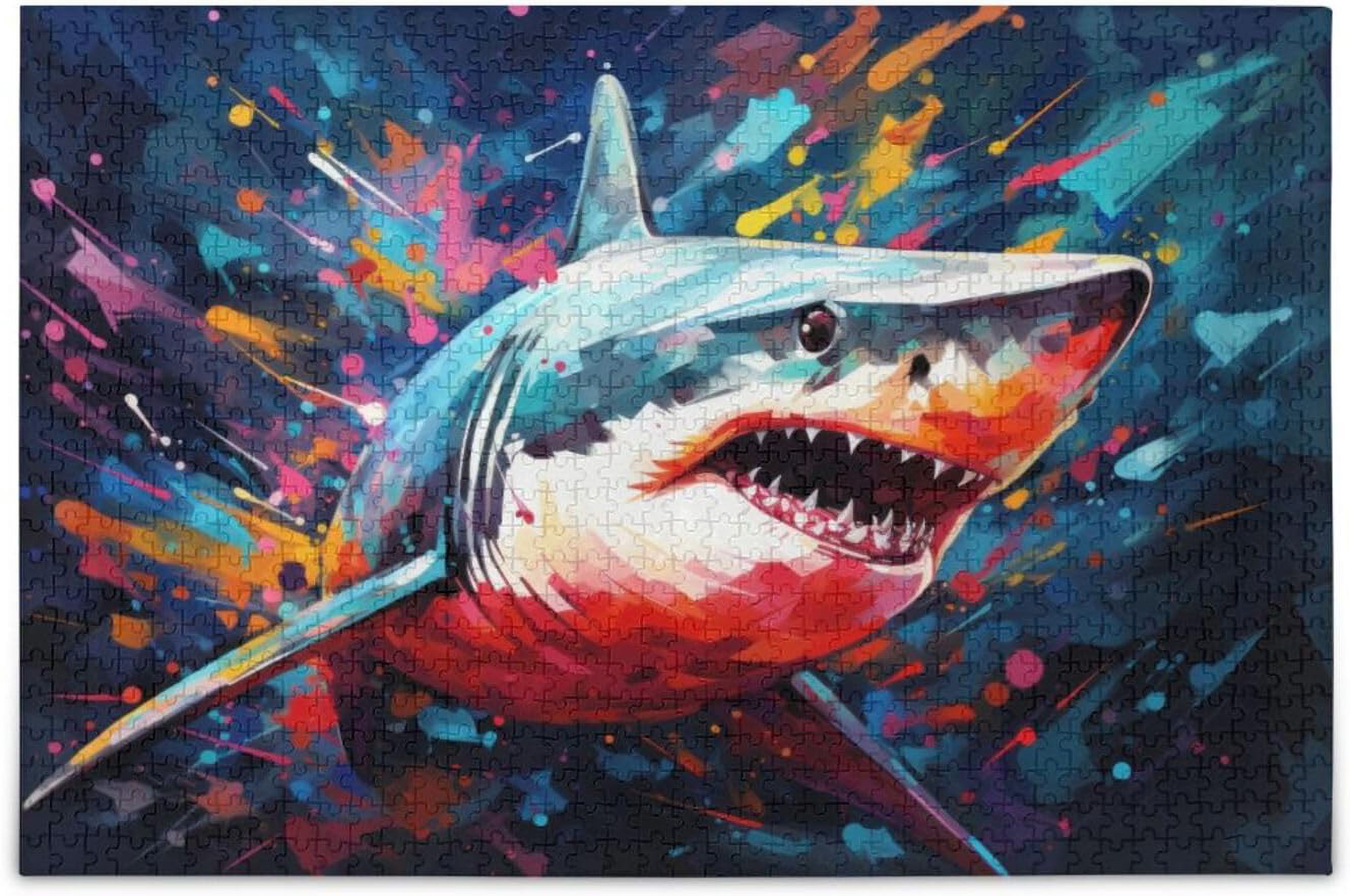 Hotbar Expressive Shark Jigsaw Puzzle 500 Pieces, Zigsaw with Storage
