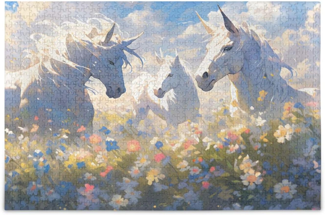 Hotbar Fantasy White Horse Jigsaw Puzzle 1000 Pieces, Zigsaw Puzzles