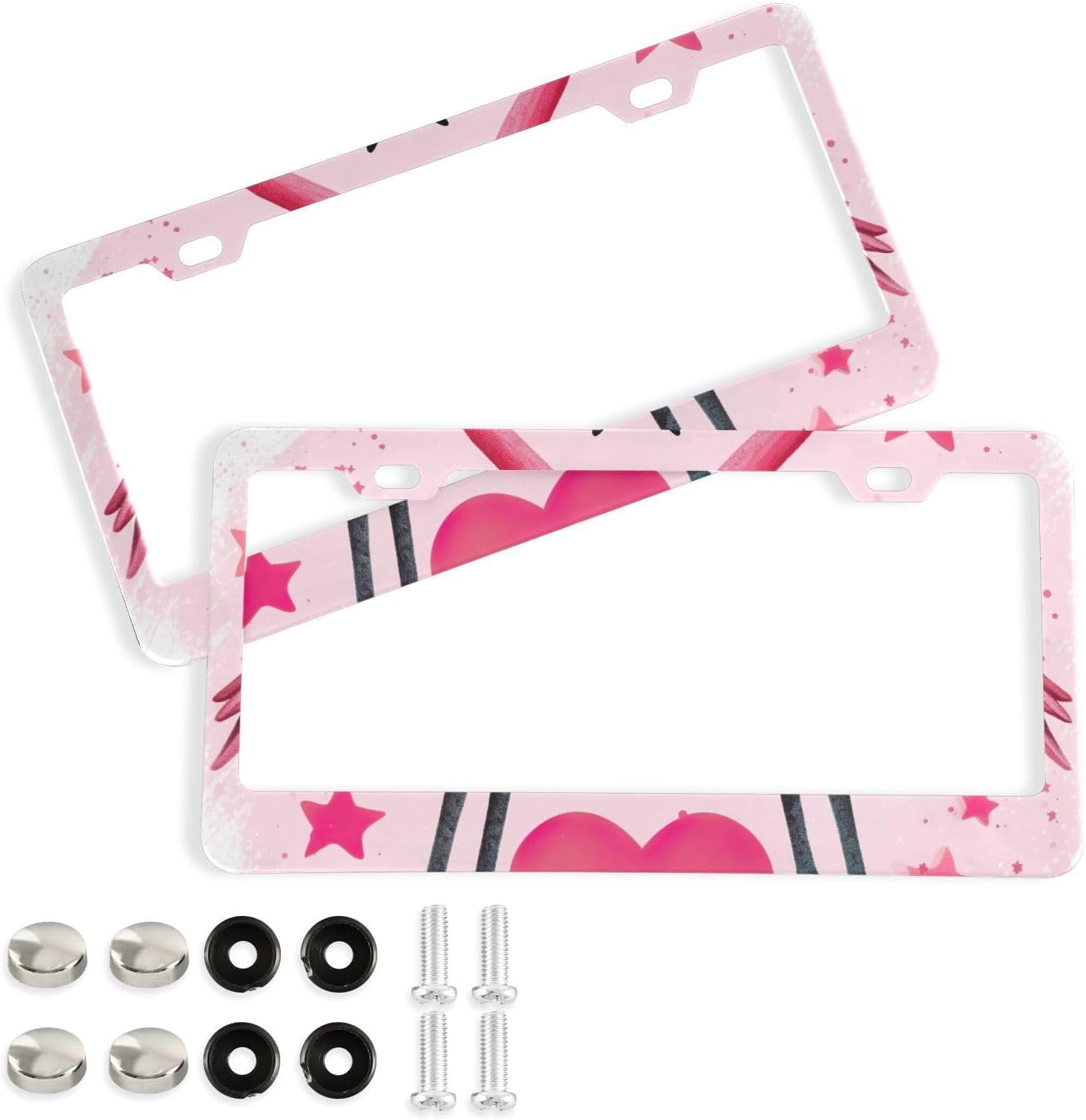 Hotbar Flamingos Pink License Plate Frames 2 Pack Aluminum License Plate Holder Universal Car