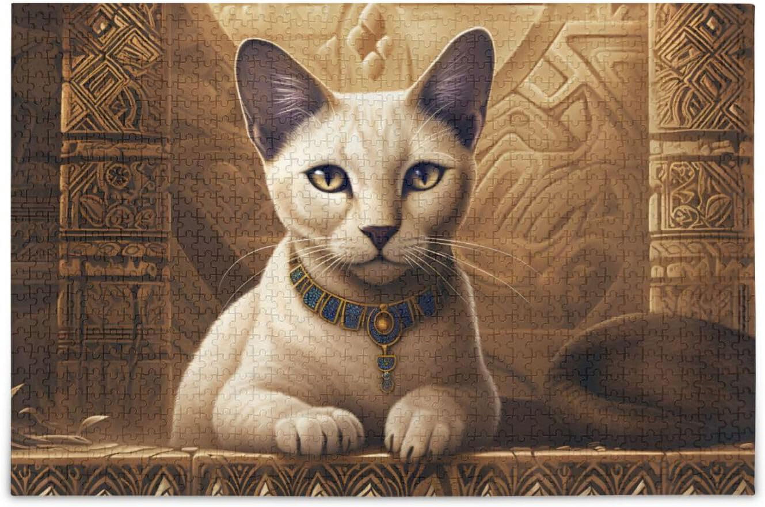 Hotbar Jigsaw Puzzle 1000 PiecesEgypt Cat for Adults, Zigsaw with