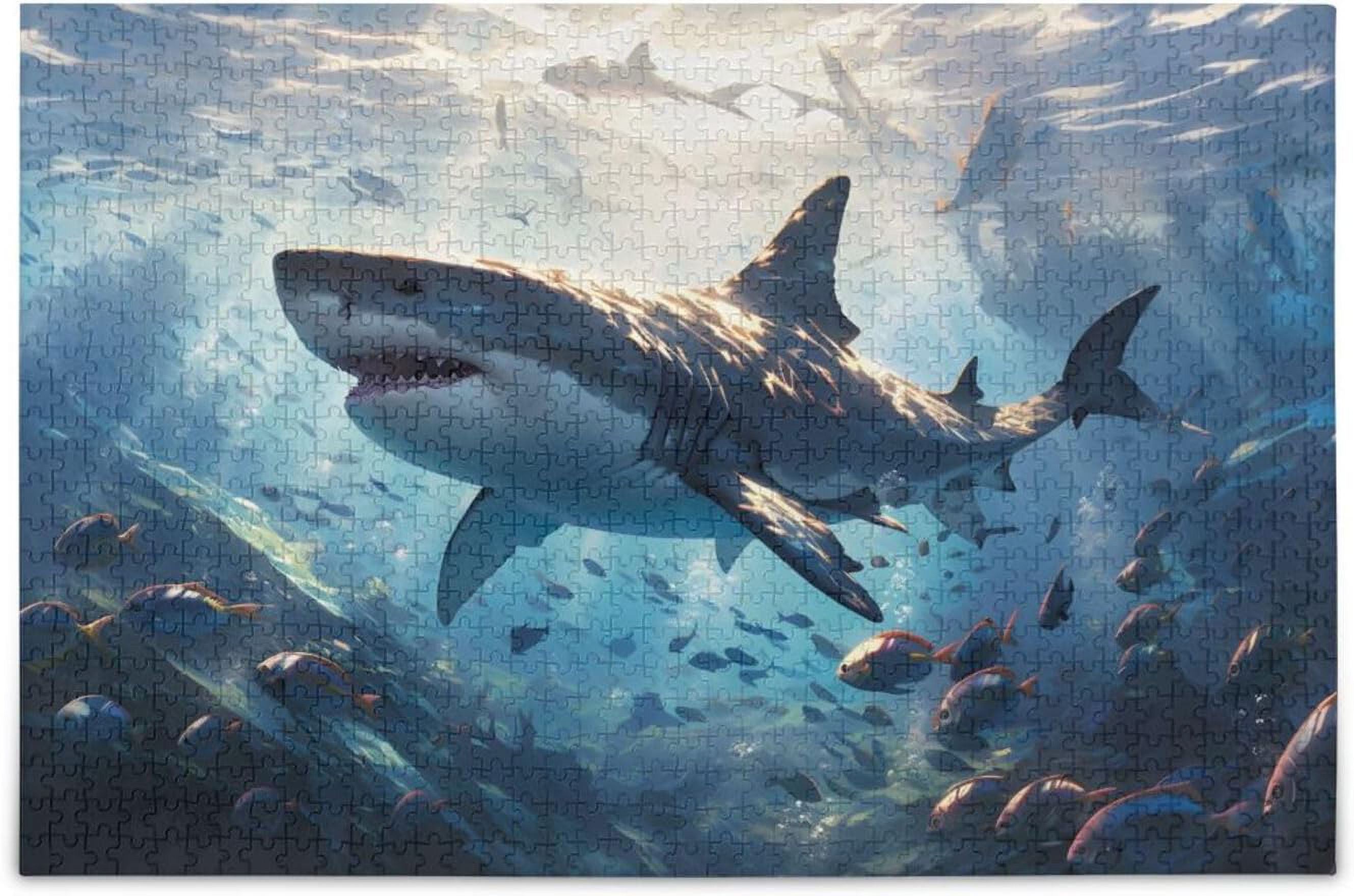Hotbar Jigsaw Puzzle 1000 PiecesShark Undersea for Adults, Zigsaw with