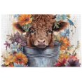 Hotbar Jigsaw Puzzle 1000 Pieces for Adult Cow in Pot Print, Zigsaw
