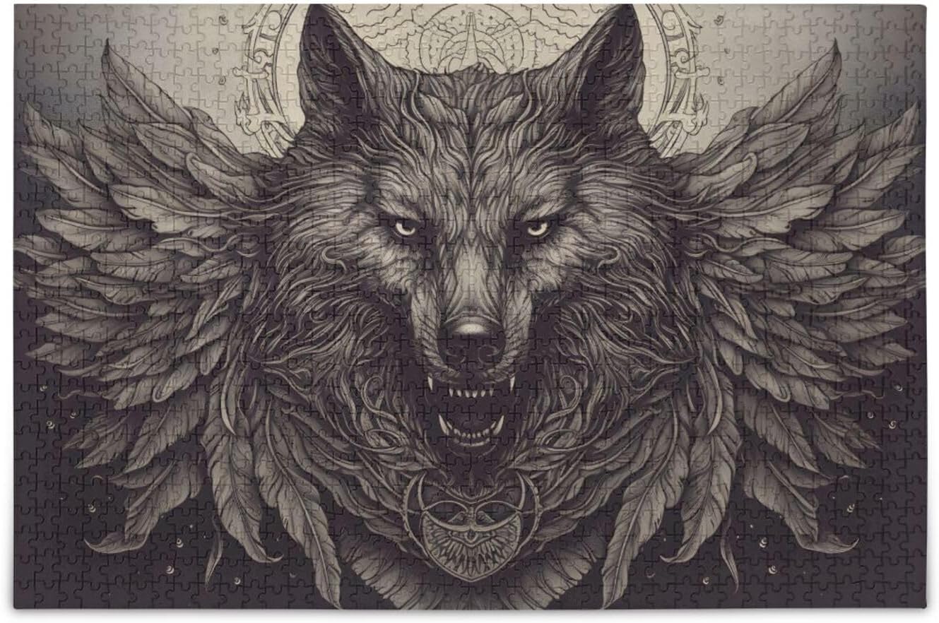 Hotbar Jigsaw Puzzle 500 PiecesGothic Wolf with Wings for Adults