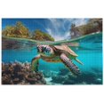 Hotbar Jigsaw Puzzle 500 Pieces Turtle Under Surface Picture for Adults